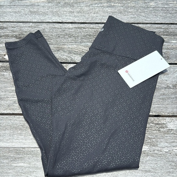Lululemon Align High-Rise Pant 28” size 12 NWT Lace Dot Emboss Black - Picture 1 of 7